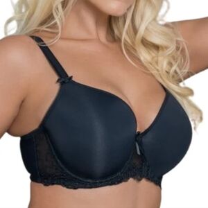 Fit Fully Yours Elise Moulded T-Shirt Lightly Lined Underwire Bra, Black, 40DD
